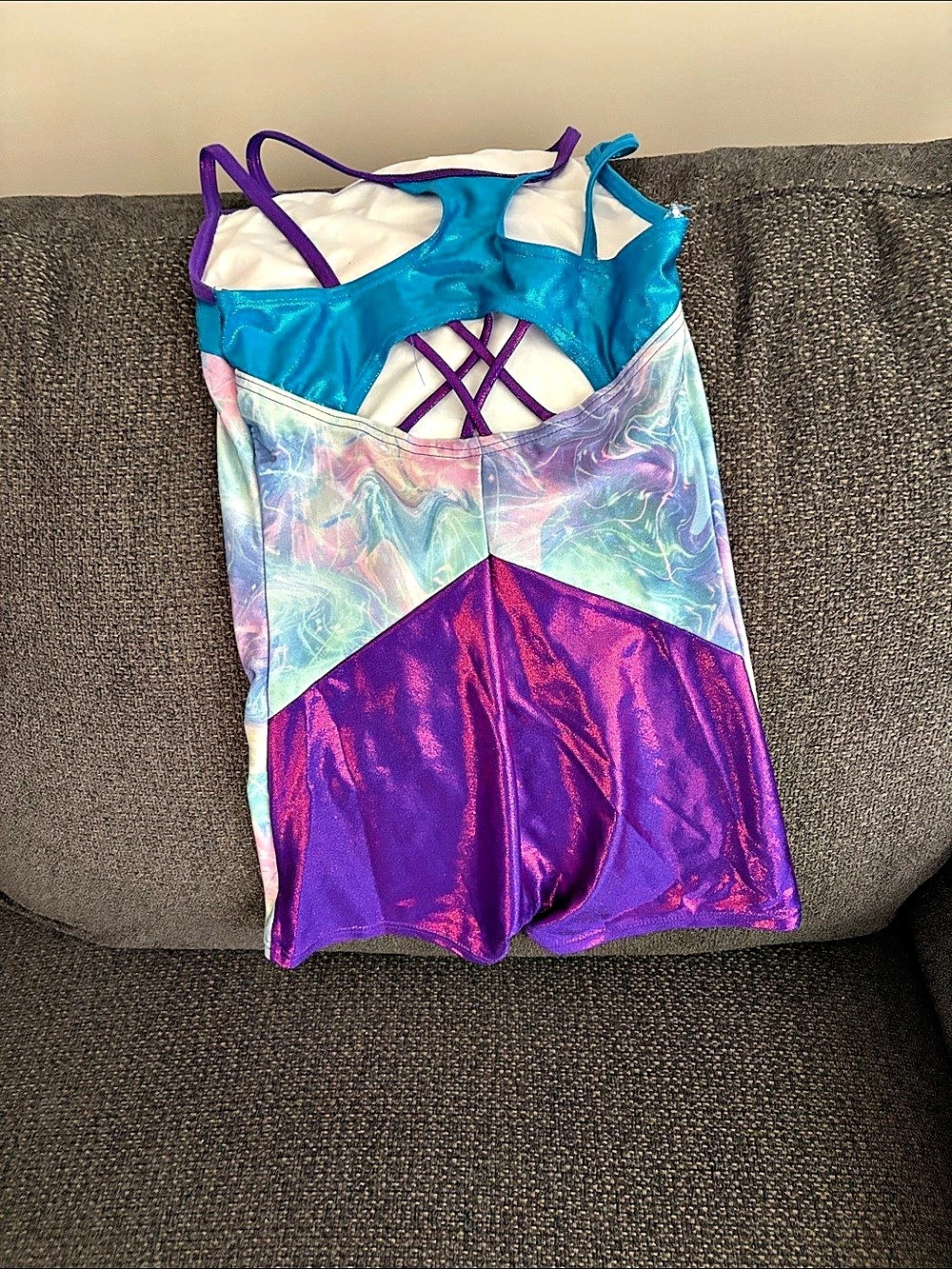 Capezio Girls Medium Abstract Dance Dress in Blue & Purple